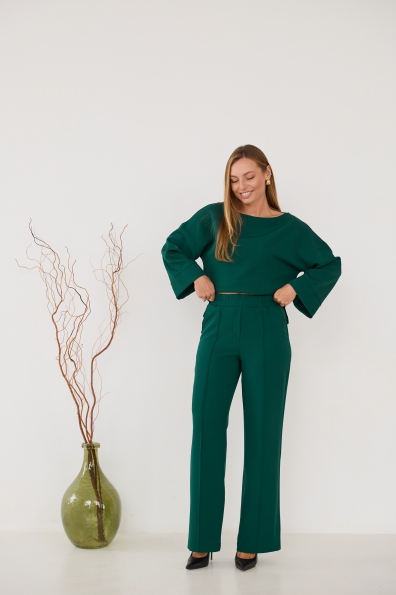 Рома Костюмка креп стрейч костюм 16626 Цвет: Смарагдовий