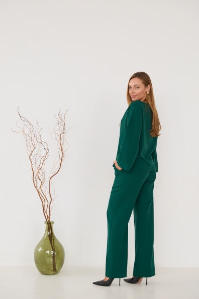Рома Костюмка креп стрейч костюм 16626 Цвет: Смарагдовий