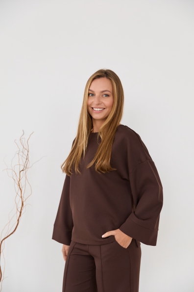 Рома Костюмка креп стрейч костюм 16626 Цвет: Шоколад