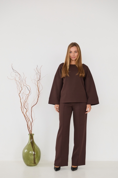 Рома Костюмка креп стрейч костюм 16626 Цвет: Шоколад