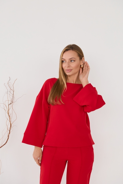 Рома Костюмка креп стрейч костюм 16626 Цвет: Червоний 17