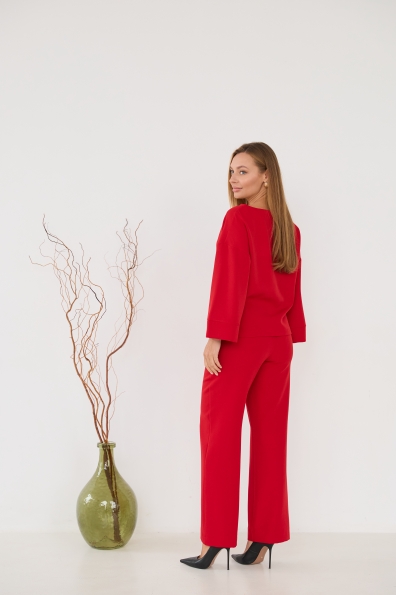 Рома Костюмка креп стрейч костюм 16626 Цвет: Червоний 17