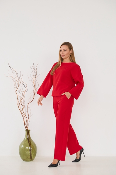 Рома Костюмка креп стрейч костюм 16626 Цвет: Червоний 17