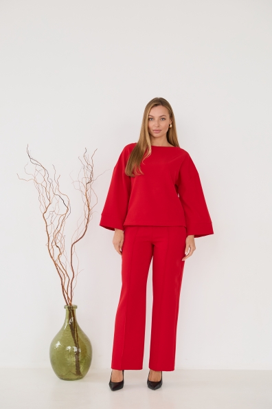 Рома Костюмка креп стрейч костюм 16626 Цвет: Червоний 17
