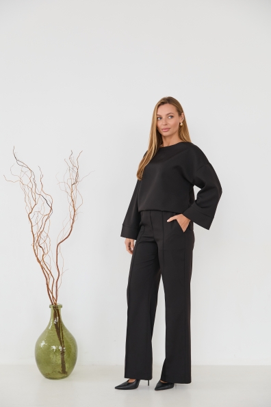 Рома Костюмка креп стрейч костюм 16626 Цвет: Чорний