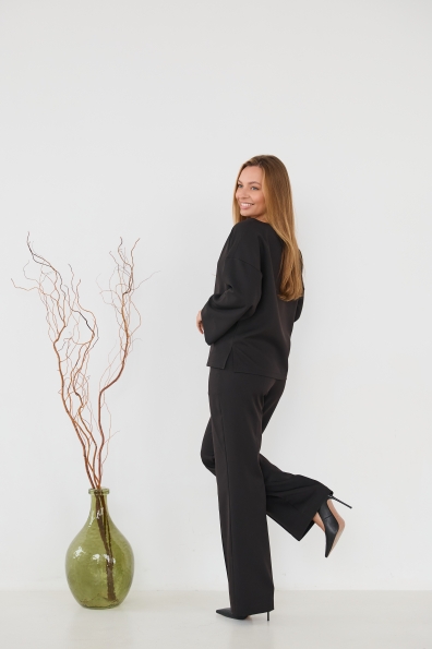 Рома Костюмка креп стрейч костюм 16626 Цвет: Чорний