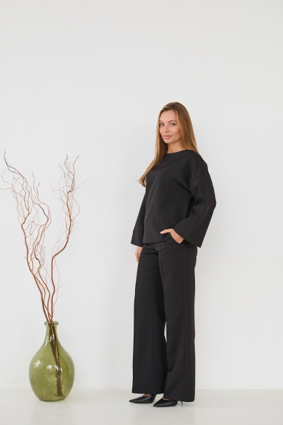 Рома Костюмка креп стрейч костюм 16626 Цвет: Чорний