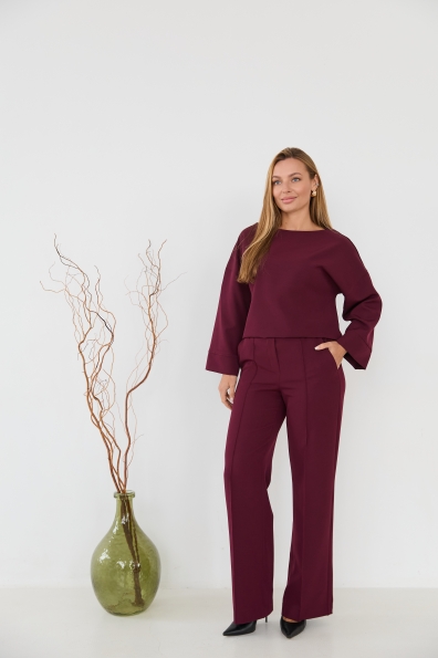 Рома Костюмка креп стрейч костюм 16626 Цвет: Марсала