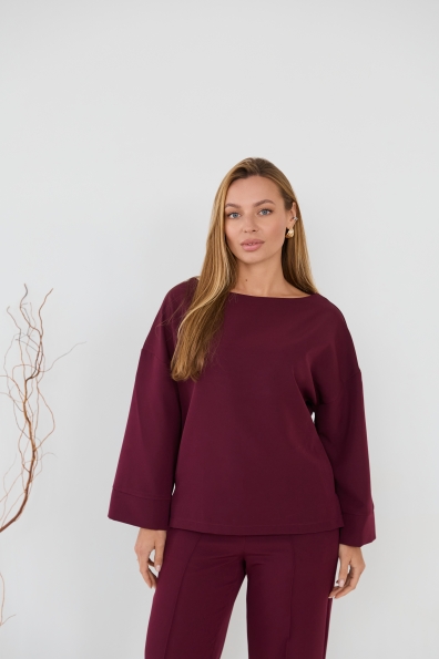 Рома Костюмка креп стрейч костюм 16626 Цвет: Марсала