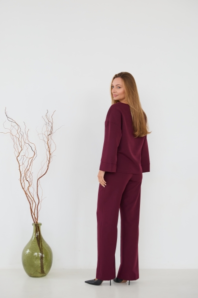 Рома Костюмка креп стрейч костюм 16626 Цвет: Марсала