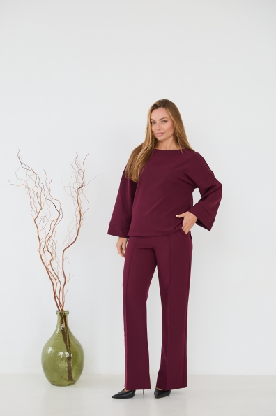 Рома Костюмка креп стрейч костюм 16626 Цвет: Марсала