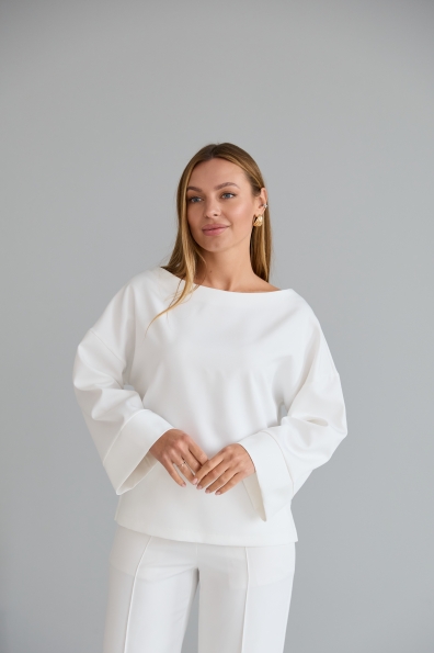 Рома Костюмка креп стрейч костюм 16626 Цвет: Молоко 1