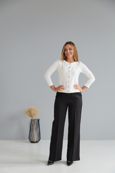 Штани Метро Костюмка креп стрейч 16646 Цвет: Чорний