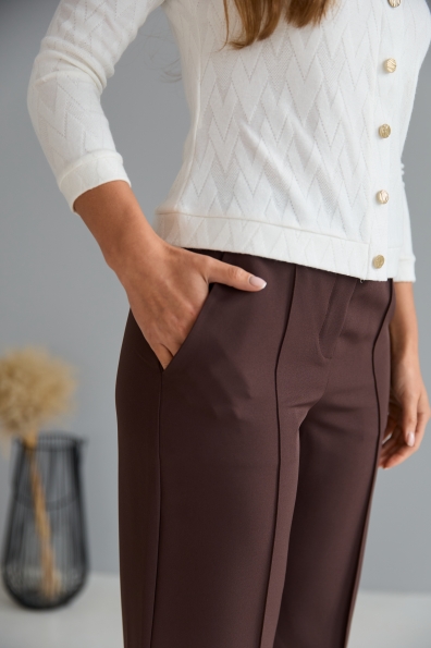 Штани Метро Костюмка креп стрейч 16646 Цвет: шоколад