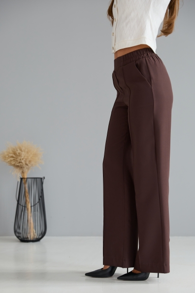 Штани Метро Костюмка креп стрейч 16646 Цвет: шоколад