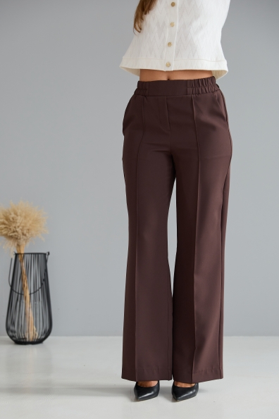Штани Метро Костюмка креп стрейч 16646 Цвет: шоколад