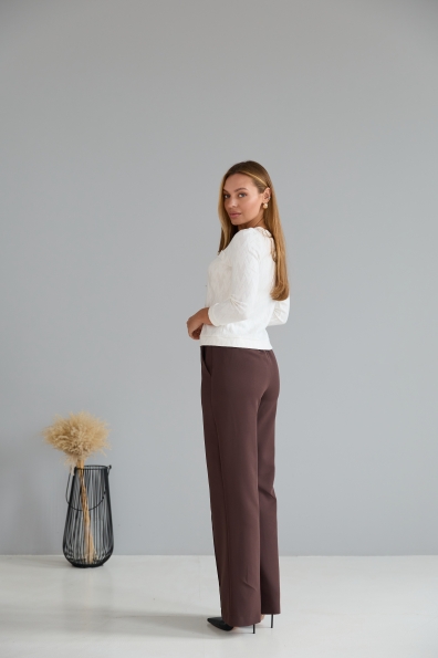 Штани Метро Костюмка креп стрейч 16646 Цвет: шоколад