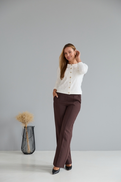 Штани Метро Костюмка креп стрейч 16646 Цвет: шоколад