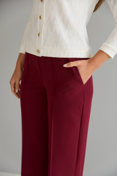 Штани Метро Костюмка креп стрейч 16646 Цвет: Марсала