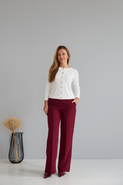 Штани Метро Костюмка креп стрейч 16646 Цвет: Марсала