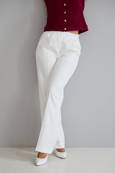 Штани Метро Костюмка креп стрейч 16646 Цвет: Молоко 1