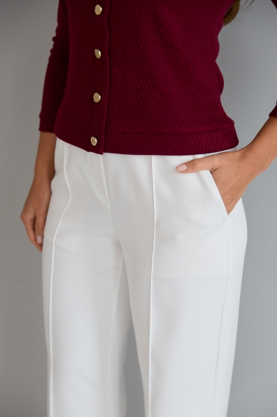 Штани Метро Костюмка креп стрейч 16646 Цвет: Молоко 1