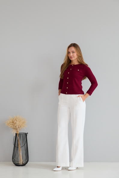 Штани Метро Костюмка креп стрейч 16646 Цвет: Молоко 1