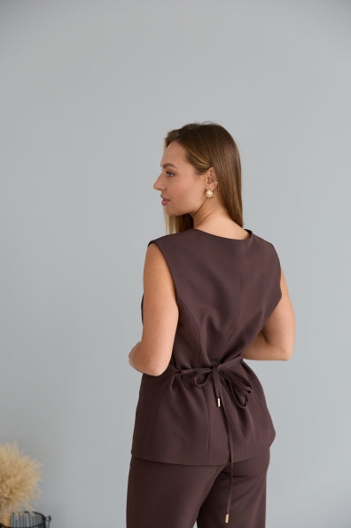 Костюм Сапфір Костюмка креп стрейч 16589 Цвет: Шоколад