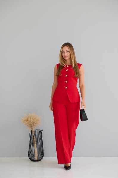 Костюм Сапфір Костюмка креп стрейч 16589 Цвет: Червоний 17