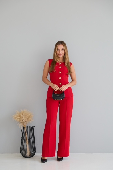 Костюм Сапфір Костюмка креп стрейч 16589 Цвет: Червоний 17