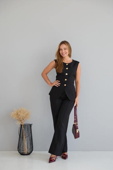 Костюм Сапфір Костюмка креп стрейч 16589 Цвет: Чорний