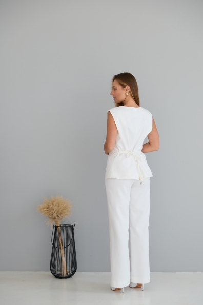 Костюм Сапфір Костюмка креп стрейч 16589 Цвет: Молоко 1