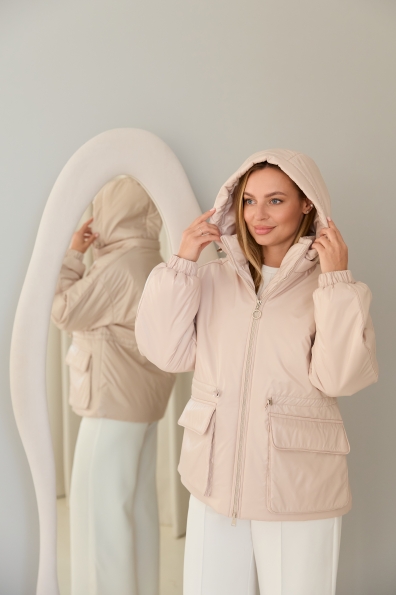 Куртка Бренд 65 Плащівка Плащевка Full Dull 16708 Цвет: світло бежевий