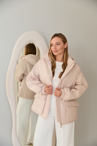 Куртка Бренд 65 Плащівка Плащевка Full Dull 16708 Цвет: світло бежевий