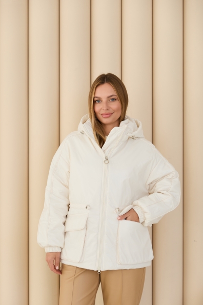 Куртка Бренд 65 Плащівка Плащевка Full Dull 16708 Цвет: Молоко