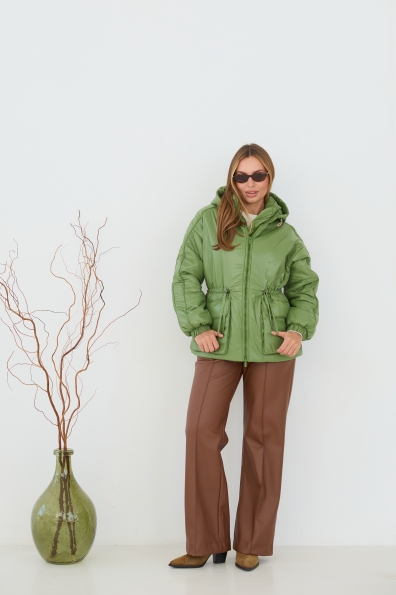 Куртка Бренд 65 Плащівка Плащевка Full Dull 16708 Цвет: Яблуко