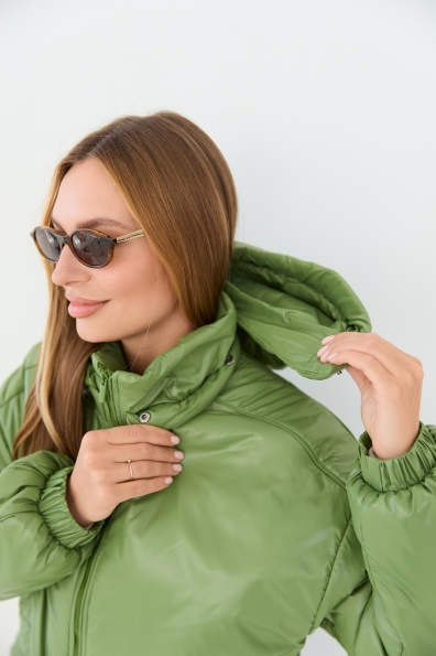 Куртка Бренд 65 Плащівка Плащевка Full Dull 16708 Цвет: Яблуко