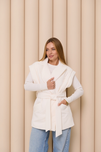 Куртка-жилет Форбс плащівка Ammy 16742 Цвет: Молоко