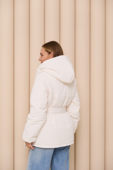 Куртка Бумер Плащівка Ammy 16746 Цвет: Молоко