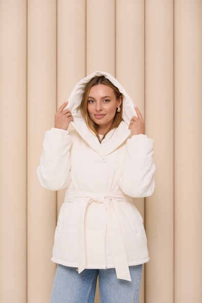 Куртка Бумер Плащівка Ammy 16746 Цвет: Молоко