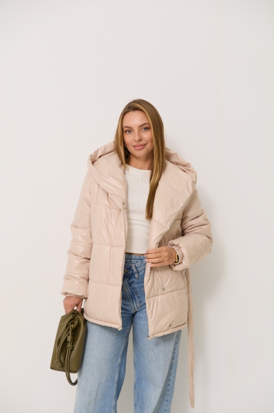 Куртка Бумер Плащівка Full Dull 16748 Цвет: світло бежевий