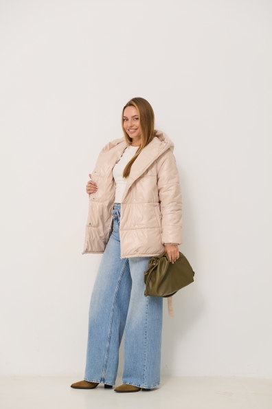 Куртка Бумер Плащівка Full Dull 16748 Цвет: світло бежевий