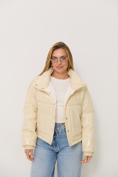 Куртка Шифр Плащівка Монклер 16756 Цвет: світло бежевий