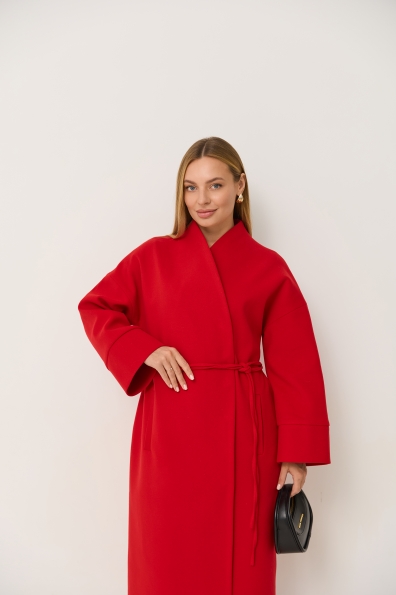 Пальто Мікадо 125 Кашемір Турецький 16630 Цвет: Червоний 164510