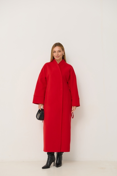 Пальто Мікадо 125 Кашемір Турецький 16630 Цвет: Червоний 164510
