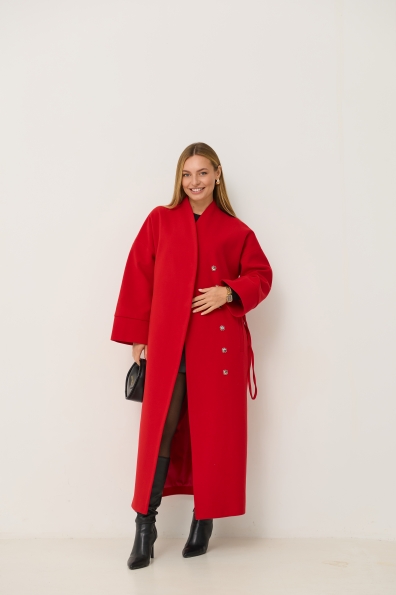 Пальто Мікадо 125 Кашемір Турецький 16630 Цвет: Червоний 164510