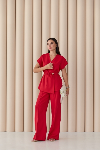 Костюм Стейл Костюмка креп стрейч 16659 Цвет: Червоний 17
