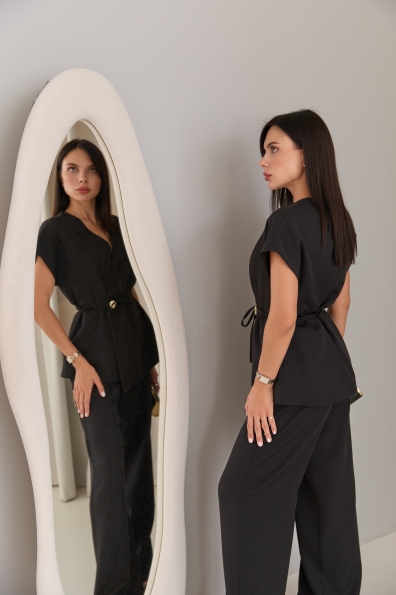 Костюм Стейл Костюмка креп стрейч 16659 Цвет: Чорний