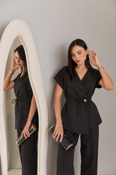 Костюм Стейл Костюмка креп стрейч 16659 Цвет: Чорний