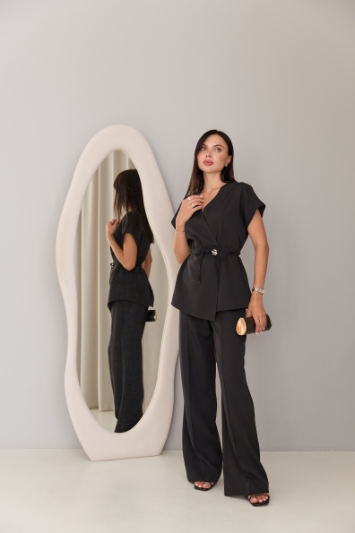 Костюм Стейл Костюмка креп стрейч 16659 Цвет: Чорний